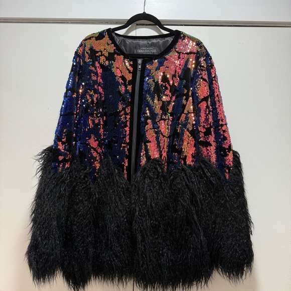 Fabulous Furs Black Sequin Jacket - Picture 1 of 9